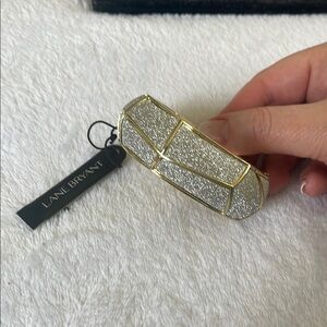 NWT Lane Bryant gold, and silver sparkly chunky hinged bracelet